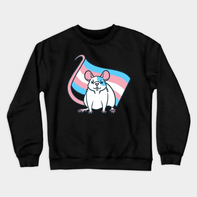 Trans Pride Rat Crewneck Sweatshirt by Ratfrens